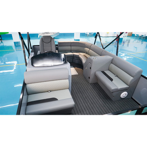 Barca Pontone da 16 Piedi con Rimorchio, Mini Barca Pontone in Alluminio e Gomma da 15 Piedi per il <span class=keywords><strong>Mare</strong></span> con Motore Fuoribordo e Cabina Chiusa - Product Image 4