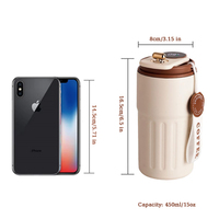 Nouveau design 450ml Led affichage intelligent de la température Thermo Tumbler en acier inoxydable voyage tasses à café tasse