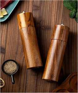 Ensemble moulin à poivre et à sel manuel en bois d'acacia de qualité supérieure pour la vente en gros - Product Image 3