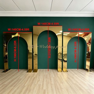 DKB Hot Selling Modern Metal Arched <b>Mirrors</b> Set Green Wall Decorative Standalone <b>Panels</b> for Interior Design for Wedding Decor - Product Image 2