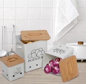 Set di Contenitori per Patate, Cipolle e Aglio, Set per Conservazione su Piano Cucina, Barattoli e Vasi per Organizzazione Cucina - Product Image 1
