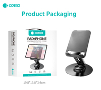 Support de tablette PC universel rotatif portable léger COTECi, support de téléphone portable pliable réglable en métal
