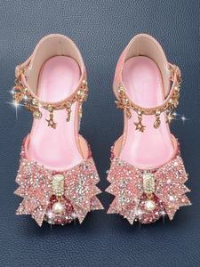 New Silver Sequins <b>Dance</b> Shoes Girls Children's Summer Piano Performance Sandals rhinestones Tassel children's shoes - Product Image 5