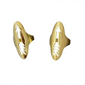 Gold Plated Arrow Design <b>Rings</b> Unisex Modern Style Daily Wear Fashion Jewelry - Product Image 1