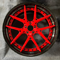 Jantes noires brillantes d'approvisionnement d'usine à rayons rouges 5x112 5x120 Roues forgées concaves personnalisées 2 pièces 20 21 22 pouces pour VW BMW Mercedes
