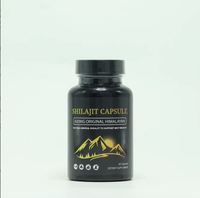 Capsules d'extrait d'herbes Shilajit personnalisables de qualité alimentaire dans un contenant en plastique ou en boîte