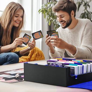 Juzi 2400 + thẻ unsleeved 4-Row <span class=keywords><strong>Pro</strong></span> thẻ tổ chức cho ma thuật <span class=keywords><strong>TCG</strong></span> thẻ thể thao lưu trữ PU da hộp trường hợp - Product Image 6