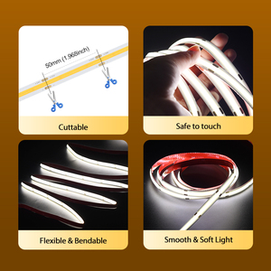 Tira de LED COB de 480 LED/m, 24 V, 12 W/m, Fácil de Moldear, para Iluminación Interior de Gabinetes y Techos del Hogar - Product Image 6