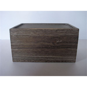 <b>Vintage</b> Style Charred Wooden Gift <b>Box</b> Rectangle With Lid Customizable Size For Gift Packaging - Product Image 2