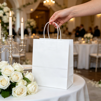 Sacs en papier kraft de luxe personnalisés pour mariage, avec poignées en ruban, écologiques et recyclables, emballage cadeau pour mariée, pour promotion d'exposition