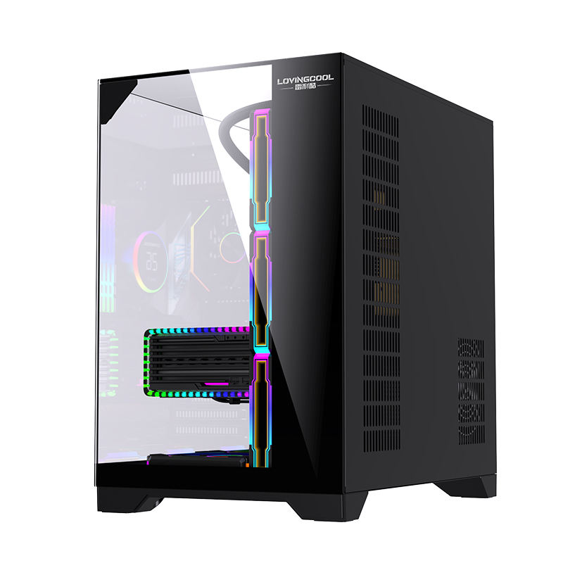 ORANGLES Lovingcool Hot Sale ATX Gaming PC Case | 3-Side Tempered Glass, RGB Fans, Mid-Tower Computer Cabinet, Supports Micro-ATX/ITX, Black – Factory Price (Qatar) - angled perspective - presenting advantages - Image 4 of 6 | fits any environment | Purchase Lovingcool Hot Sale ATX Gaming PC Case | 3-Side Tempered Glass, RGB Fans, Mid-Tower Computer Cabinet, Supports Micro-ATX/ITX, Black – Factory Price (Qatar) Michigan | Free Shipping ORANGLES
