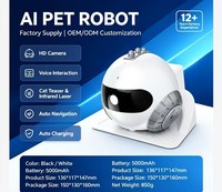 Robot de compagnie IA automatisé avec caméra HD classique, interaction mobile, évitement d'obstacles, recharge automatique de la batterie, audio bidirectionnel pour chats et chiens