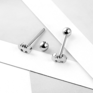 Venta al por mayor Compra a granel 14G Troquelado Acero inoxidable Lengua Anillo Stud Venta caliente Barbell Oreja Nariz Cuerpo Lengua Piercing - Product Image 4