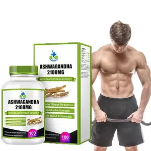 OEM Private Label relieve stress organic ashwagandha extract supplement ksm-66 ashwagandha Capsules