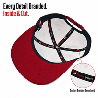 Cappellino da Baseball a 5 Pannelli in Camoscio con Ricamo 3D in Rilievo, Bicolore Crema e Rosso, Visiera Curva Strutturata, Chiusura Regolabile Unisex Personalizzabile