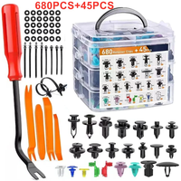 680+45 pièces de clips de fixation pour voiture, clips de fixation blancs pour véhicule, clips de pare-chocs, clips de fixation pour pare-chocs, rivets à pression, clips de fixation pour garniture de porte