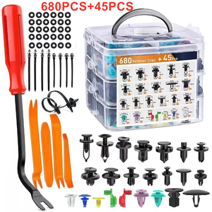 680 + 45 cái kẹp Buộc Xe ô tô kẹp giữ xe ô tô màu trắng kẹp cản xe ô tô Chốt đẩy đinh tán gắn bảng điều khiển cửa - Product Image 6