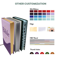 Fournisseur fiable direct d'usine, vente en gros, sur mesure, OEM, couverture en cuir PU, bords dorés, livre de la Sainte Bible
