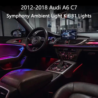 Kit d'éclairage d'ambiance Symphony à 31 lumières avec garniture en fibre de carbone, très populaire, pour Audi A6 C7 2012-2018