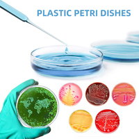 Platos de Petri de plástico desechables de laboratorio 90*15mm Placa de cultivo transparente estéril Placa de Petri Placa de cultivo bacteriano de células