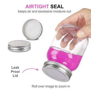 High Quality 380ml Glass Food Jar <b>Clear</b> Cylinder <b>Container</b> with Aluminum Lid for Fruit Sugar Cookie Snack Salad Storage - Product Image 3