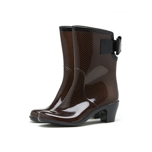Bottes de pluie en PVC antidérapantes à nœud papillon pour femmes, mi-mollet, style européen/américain, imperméables - Product Image 3