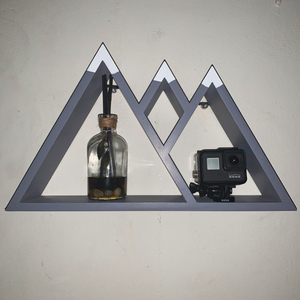 Estante Flotante Geométrico de Madera Rústica <span class=keywords><strong>Dante</strong></span> para Montar en la Pared, Caja Triangular Decorativa para Libros y Cuadros - Product Image 3