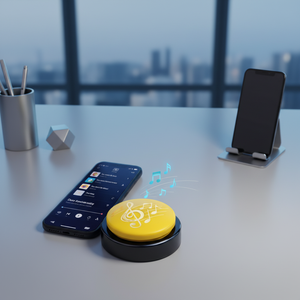 Botón de Control de <span class=keywords><strong>Música</strong></span> Inalámbrico Bluetooth, Botón de Sonido Grabable, Botón Grabador de Voz Personalizado para Mensajes, <span class=keywords><strong>Música</strong></span>, Presionar para Reproducir - Product Image 1