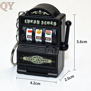 QY Retro Slot Machine Keychain Korean Style Electroplated Resin Fruit Game Pendant Bag Charm Stress Relief Toy Gift - Product Image 2