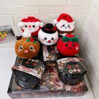 Porte-clés en peluche en forme de boulettes, jouets moelleux, cadeau d'Halloween et de Noël