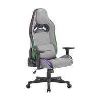 Chaise de jeu moderne et élégante en tissu avec support lombaire réglable, appui-tête pivotant inclinable et coussins confortables