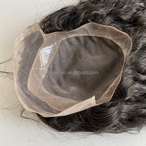 <span class=keywords><strong>Parrucchino</strong></span> in Pizzo con Base in PU, Lunghezza Personalizzabile, Colore Grigio 1B20, Sistema di Sostituzione Capelli 100% Umani per Uomo - Product Image 6