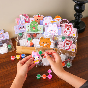 Kit de peinture de poupées en plâtre de dessins animés pour enfants, jouets créatifs à colorier soi-même, 4-14 ans - Product Image 2
