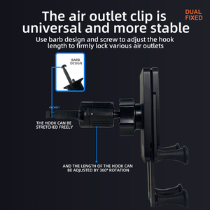 Soporte de Ventilación Universal de Fibra de Carbono 3K y Aluminio Aeronáutico, Estable y Antideslizante para Teléfonos Plegables, Negro - Product Image 2