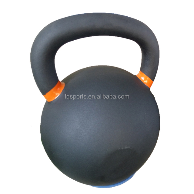 High Quality Custom Logo Strength Training Weight Lifting 4-32 KG Power Coated Cast Iron Kettlebell With Color Rings