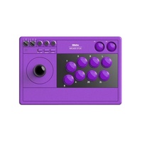 Manette Arcade V3 sans fil Bluetooth et filaire, trois modes, contrôleur violet compatible avec Switch, PC, Steam pour jeux de combat