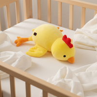 Coussin chauffant en peluche jaune en forme de poussin, jouet en peluche chauffant à température et minuterie réglables pour compresse chaude des mains, de la taille et de l'abdomen