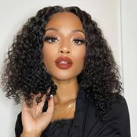 Perruque en cheveux humains Jerry Curl, pré-épilée, avec une ligne de cheveux naturelle, texture bouclée douce et rebondissante, perruque en dentelle sans colle pour femmes noires