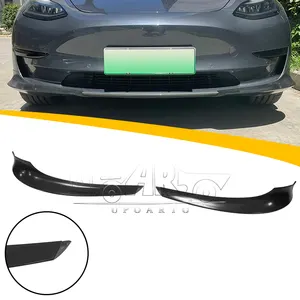 Accesorios de coche ABS fibra Jedi estilo envoltura frontal ángulo parachoques delantero esquina labio lateral Scratch Protector para Tesla Model 3