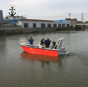 Barco de limpieza de Río, embarcación de rescate de aluminio de 6,5 m, con barra protectora