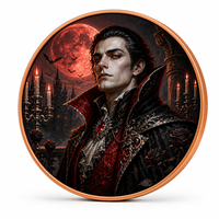 Pièce Commémorative Vampire Héritage de Minuit - Pièce de Cuivre de Collection 40mm - Pièce d'Art Gothique Dracula pour Cadeau et Décoration