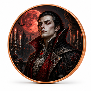 Pièce Commémorative <span class=keywords><strong>Vampire</strong></span> Héritage de Minuit - Pièce de Cuivre de Collection 40mm - Pièce d'Art Gothique Dracula pour Cadeau et Décoration - Product Image 4