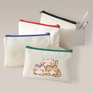 UP RUNNING Quality Cosmetic Pencil Storage Zipper <strong>Pouch</strong> Zip Lock Canvas Makeup Bag Custom Logo