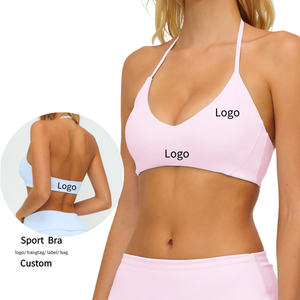 Soutien-gorge de sport à faible MOQ, bretelles réglables, <span class=keywords><strong>dos</strong></span> ouvert, soutien-gorge de sport pour femmes, haut d'entraînement rembourré - Product Image 1