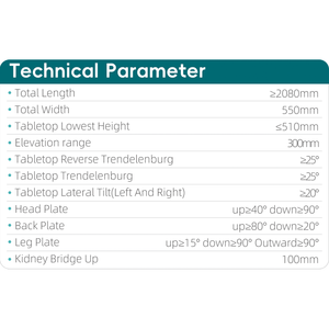 Table d'opération électrique médicale pour ophtalmologie, table d'opération pour chirurgie générale - Product Image 6
