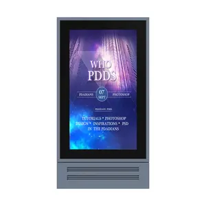 75 Inch Floor Stand Auto Brightness Control Digital Signage Exterior with Tempered Glass