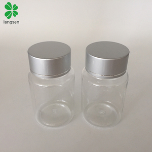 Plastic PET 80ml 80g Transparent clear Capsule Pill <strong>Tablet</strong> Meidcine Bottles <strong>Containers</strong> with Silver Metallic Screw Lid Cover Cap - Product Image 3