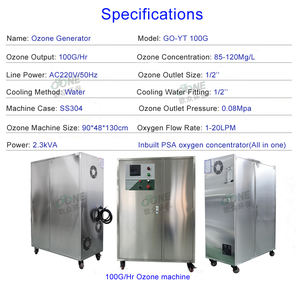 Generador de ozono de fuente de oxígeno de 100g para acuicultura para reducir el nitrógeno amoniacal - Product Image 5