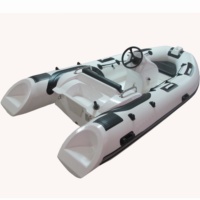 Bateau semi-rigide en fibre de verre certifié CE, best-seller, 12,8 pieds (3,9 m), coque en V profond, PVC/Orca Hypalon 0,9/1,2 mm, 5 personnes