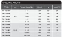 Clé dynamométrique préréglée interchangeable en acier de qualité industrielle 9x12mm, tournevis personnalisable, support OEM, Taïwan 1